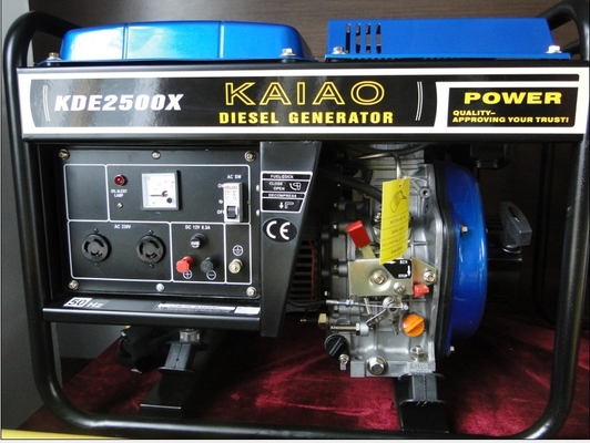 2kva 開いたフレームのディーゼル携帯用発電機の軽量モデル NO.KDE2500X