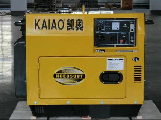 単一フェーズ 3kva の無声ディーゼル発電機、携帯用静かなディーゼル発電機