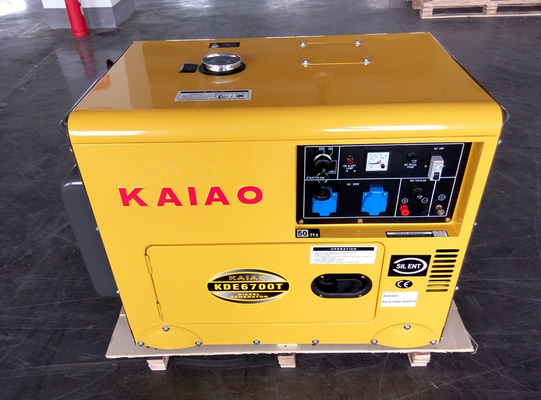 単一フェーズのキーの開始の無声小さいディーゼル発電機 2KW - 10KW AC KDE6500T