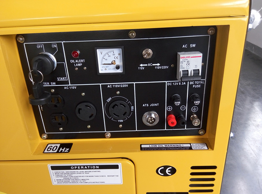 6000W AC 単一フェーズの倍の電圧小さいディーゼル発電機保証 12 か月の