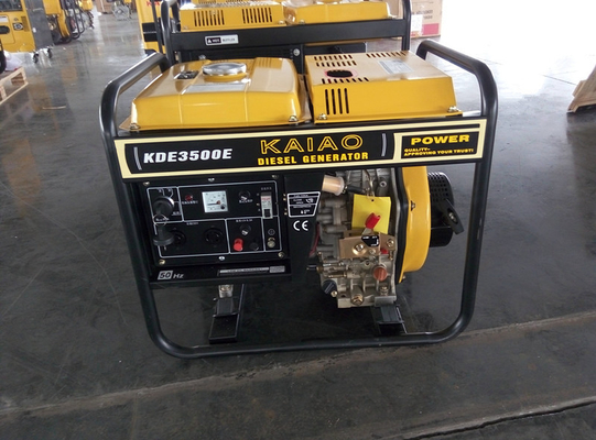 ミニチュア電気開始のディーゼル発電機 4 つの車輪/17Ah 電池との 3000 ワット