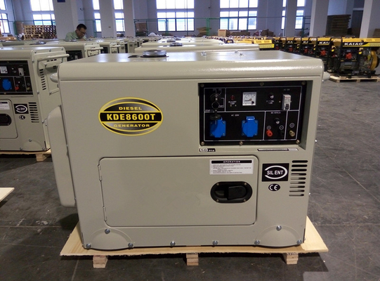 6つのKWの防音の無声ディーゼル発電機、単一シリンダー ディーゼル発電機セット