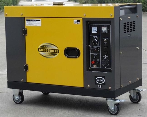 7kva単一シリンダー3段階60hzの無声ディーゼル発電機