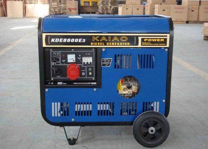3 つの段階 8kva の開いたフレームのディーゼル発電機、電気開始のディーゼル発電機 KDE8600E3